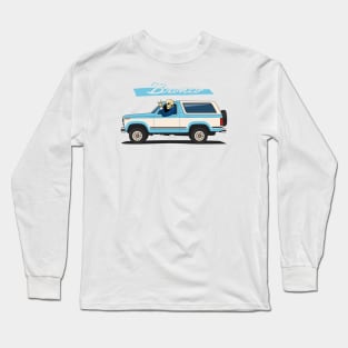 Truck bronco 1986 f150 xlt 4x4 skull metal aqua Long Sleeve T-Shirt